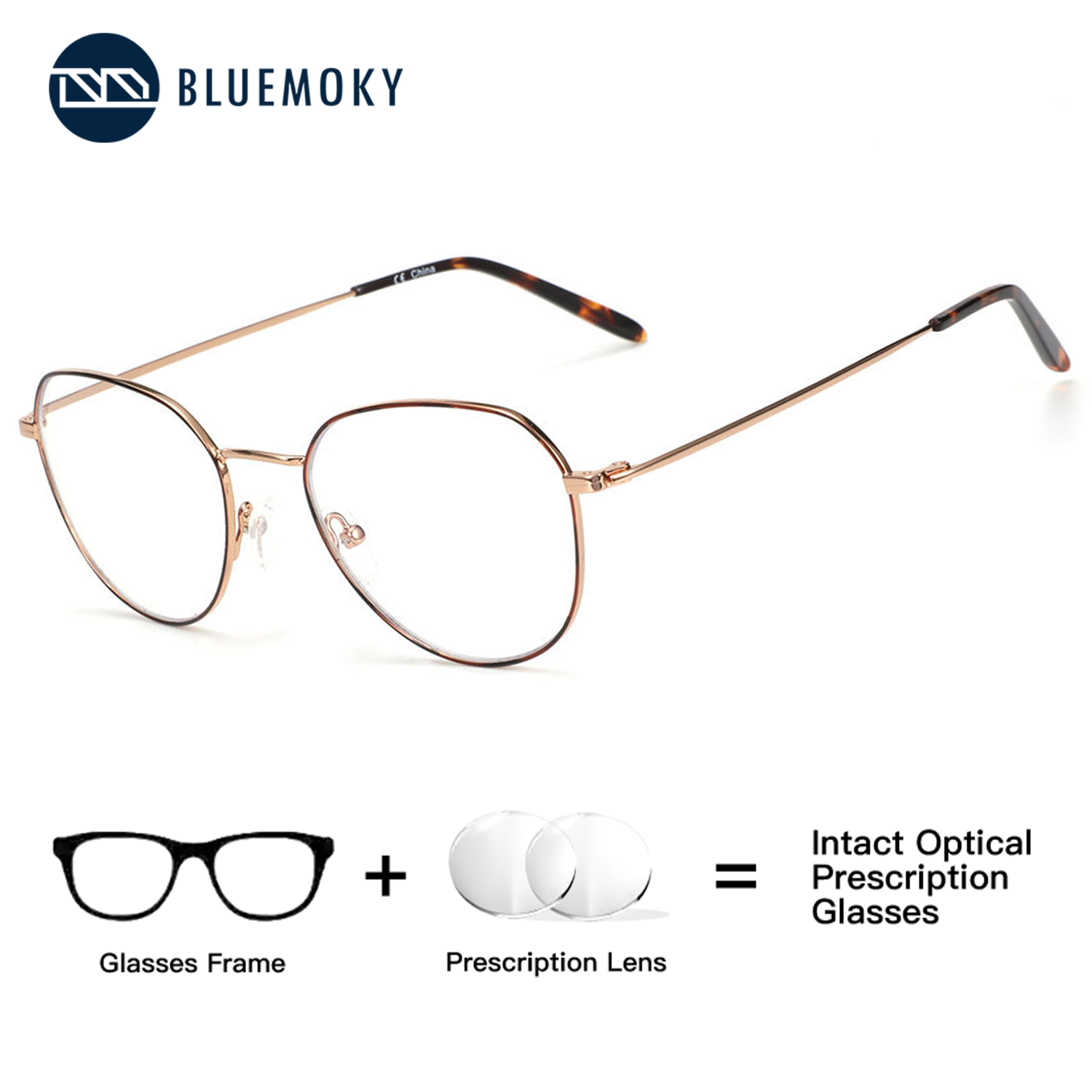 Anti Blue Light Film - BLUEMOKY металлические круглые очки по рецепту